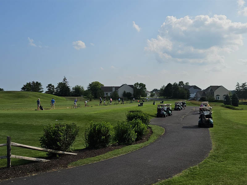 Lederach Golf Club golfers at the driving range