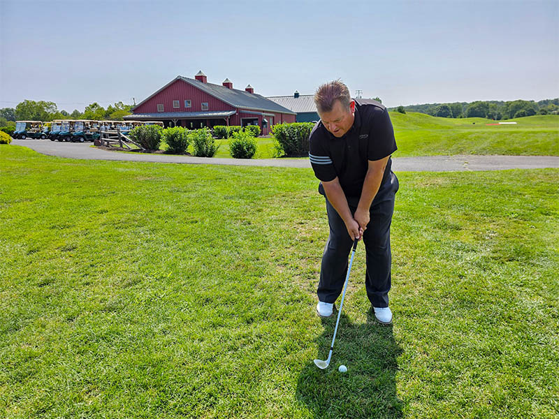 Lederach Golf Club Dan chipping
